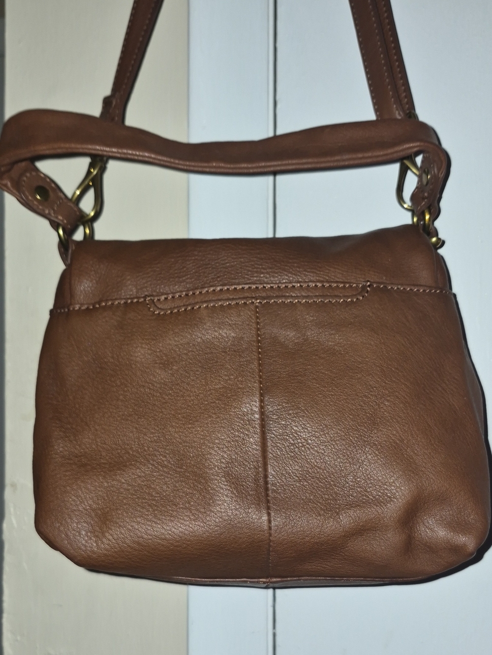 HOBO Brown Leather Crossbody Bag with Brass Hardware - Picture 7 of 11